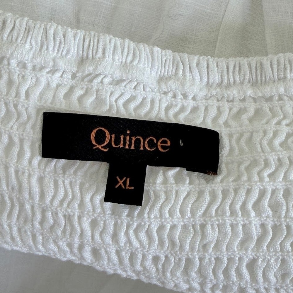 Quince‎ Linen Scoop Neck Midi Sundress White Coastal Beachy Resort Wear Size XL - Picture 13 of 16